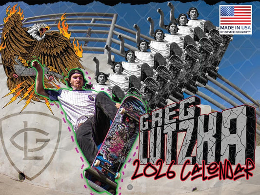 Greg Lutzka Skateboard Calendar 2026 Monthly Wall Calender 12 Month | American Made In The USA