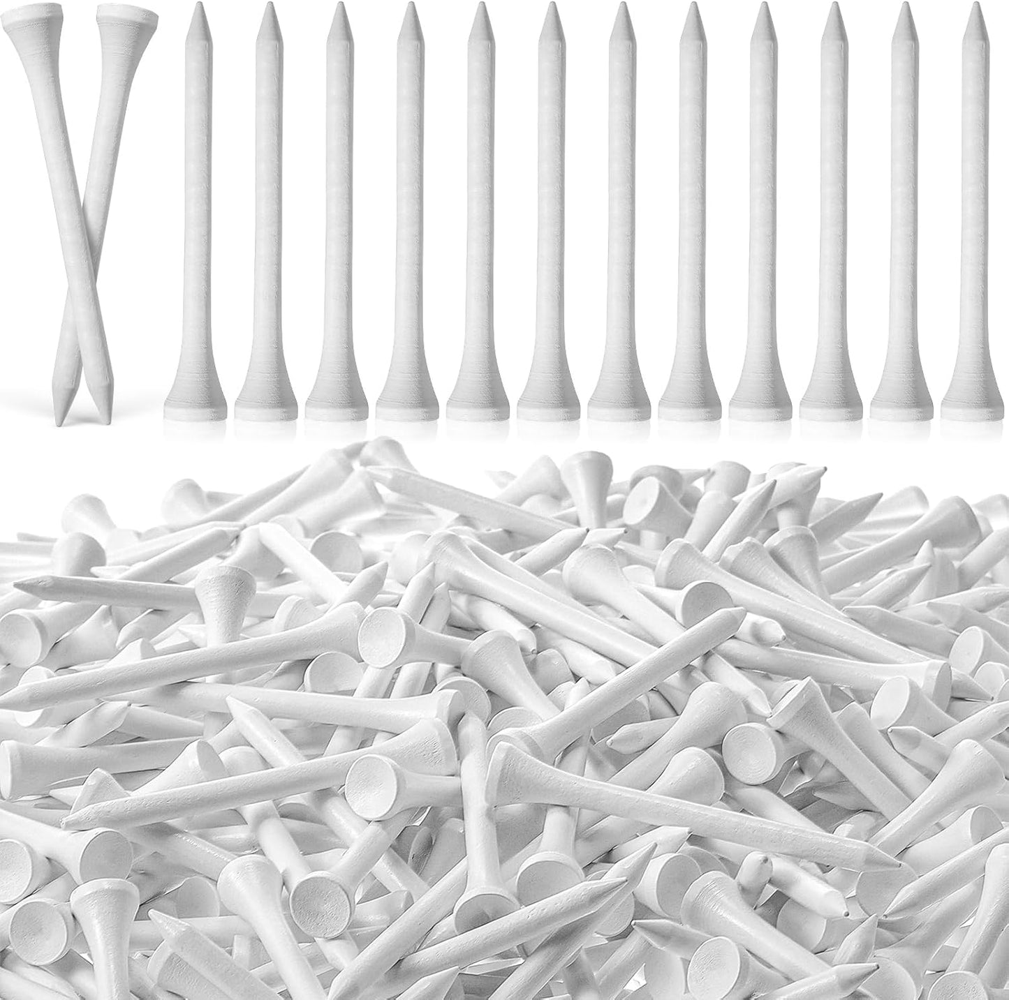 Mudder 600 Pack Golf Tees Bulk Wooden Golf Tees Wood for Men Balls Accessories