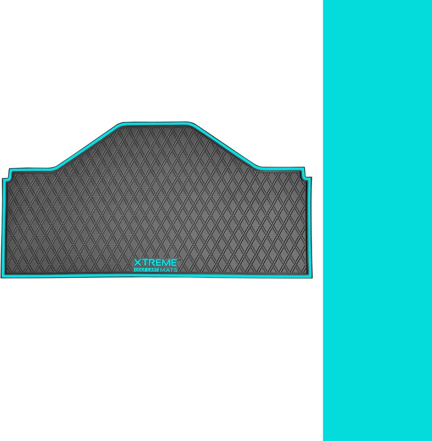 Xtreme MATS Evolution D5 Golf Cart Floor Mat Set - Rubber Double Diamond Design - Fits DMAX, GT 4 & 6, D5 2+2 Evolution Maverick and Ranger Trims (Sky Blue Trim, D5 Front Row Only)