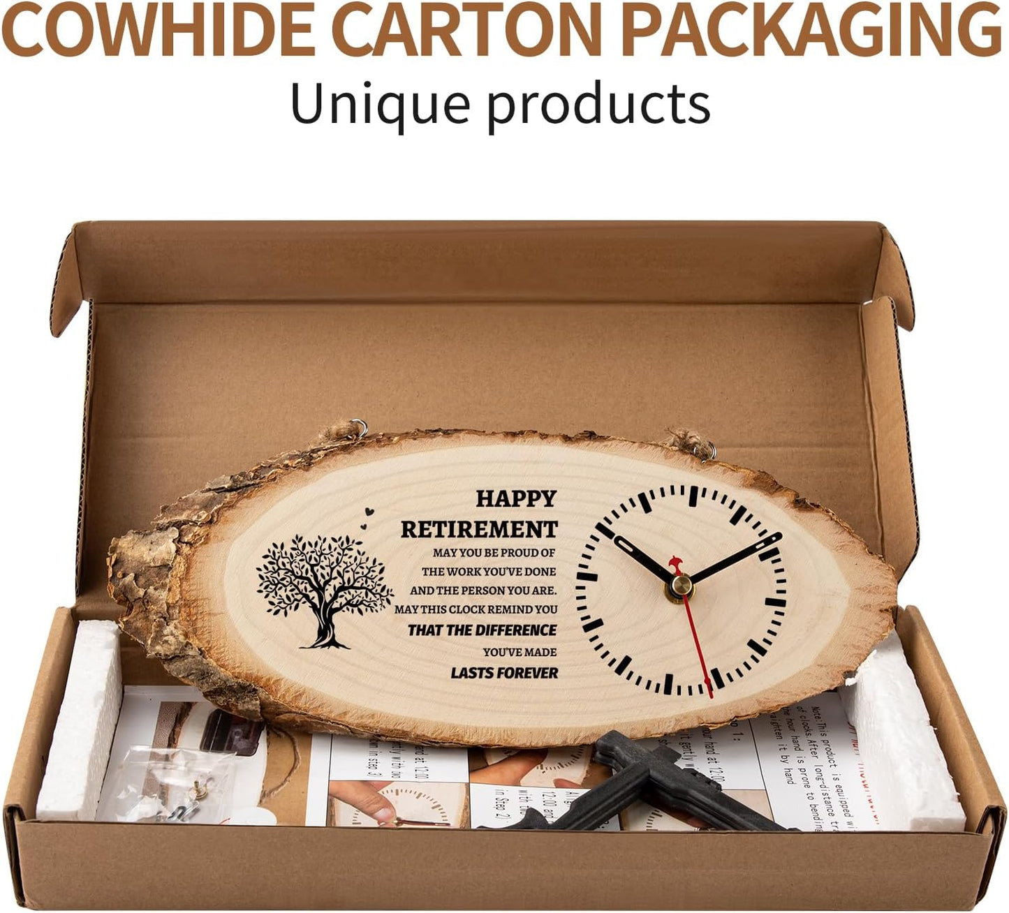 BeauGift Retirement Gifts for Men Wooden Clock, 2025 Retired Gift for Teacher Grandma Dad Uncle Leader Doctor, Happy Retirement Gifts