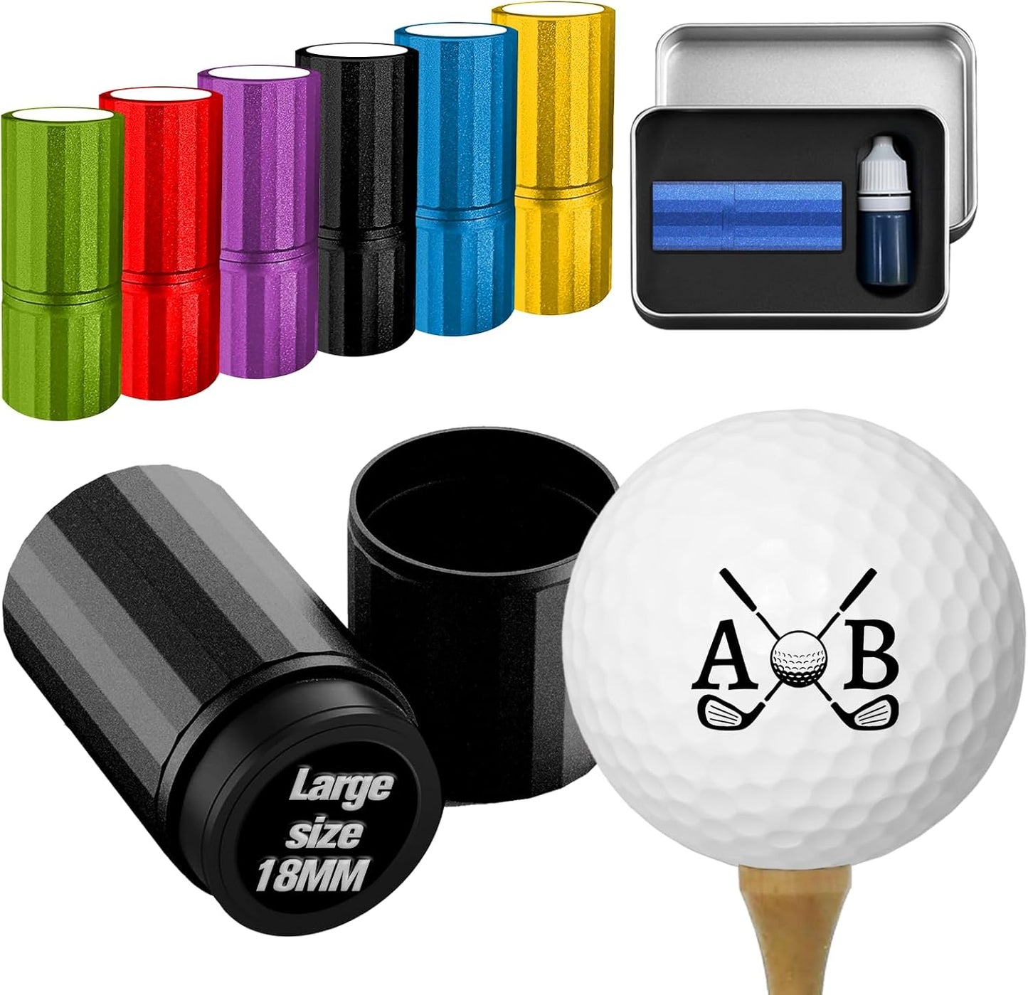 Custom Golf Ball Stamps, Personalized Waterproof Golf Ball Marker with Ink, Customized Golf Accessories Gifts for Men Women Golfer
