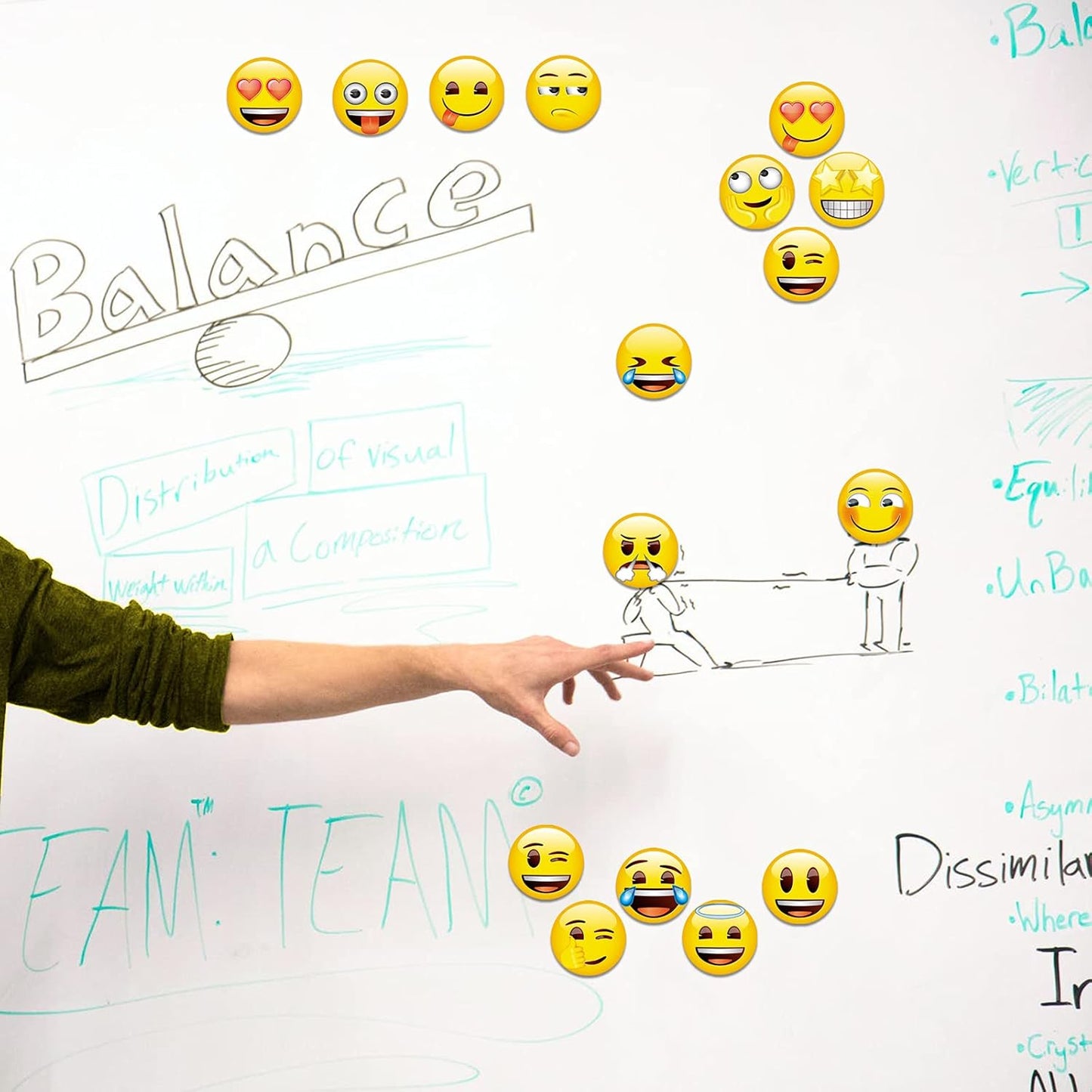 MORCART 54Pcs Emoji Refrigerator Magnets Fridge Magnets for Locker Whiteboard Decorative Magnets - Cute Funny Magnets for School Home Kitchen Office Gift for Teacher Family and Friend