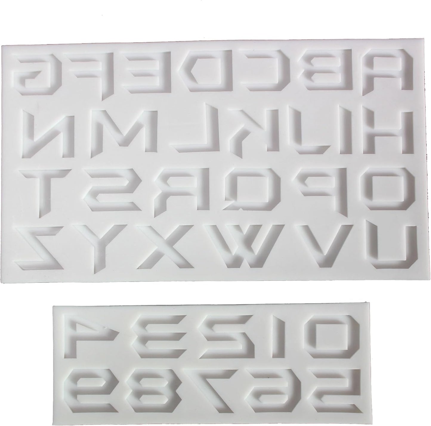 Stylish English Alphabets/Letters & Numbers Silicone Molds For Fondant Cake, Gum paste, Chocolate, DIY Cake Decorations (Angular)