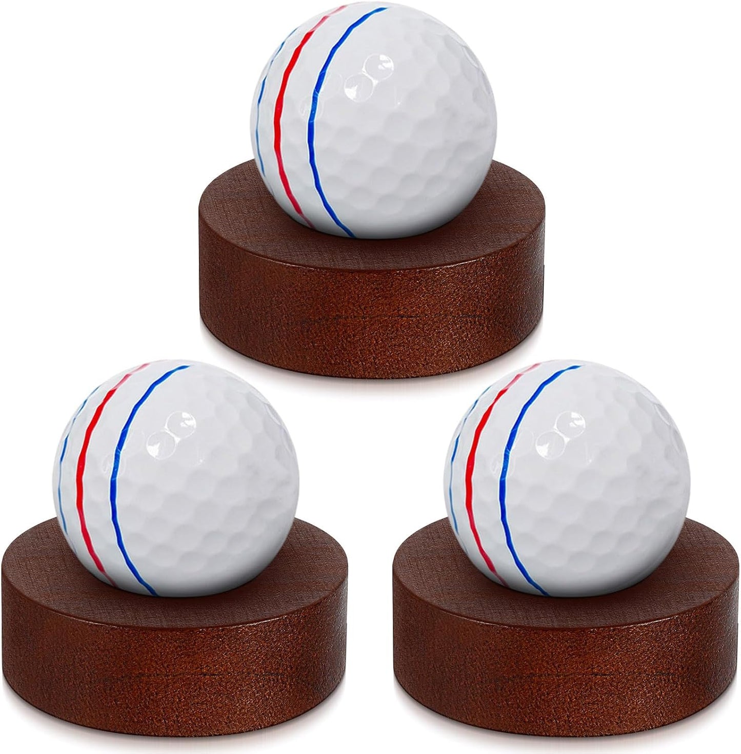 Wooden Golf Ball Display Stand 2 Inches Single Golf Ball Holder Mini Wood Display Bases Stand for Egg Stone Rock Decor