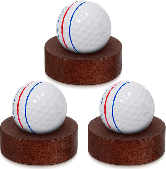 Wooden Golf Ball Display Stand 2 Inches Single Golf Ball Holder Mini Wood Display Bases Stand for Egg Stone Rock Decor