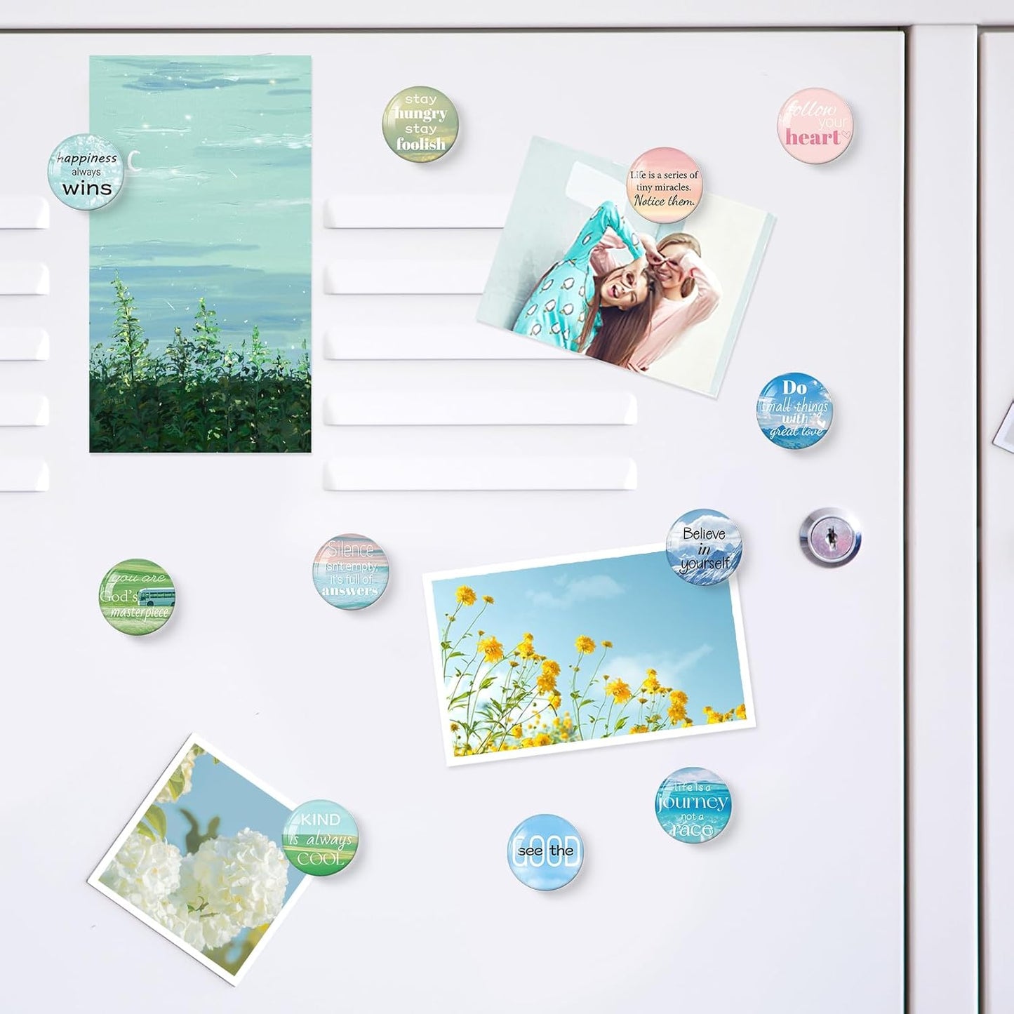 MORCART 16PCS Inspirational Magnets for Fridge, Motivational Quote Refrigerator Magnets Decorative for Locker Whiteboard Cabinet Office Kitchen Blackboard