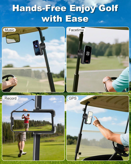 Golf Cart Phone Holder Mount Magnetic, Golf Cart Phone Caddy Compatible with iPhone/Galaxy/Google Pixel/Motorola Fit EZGO/Club Car/Yamaha/ICON/Zone