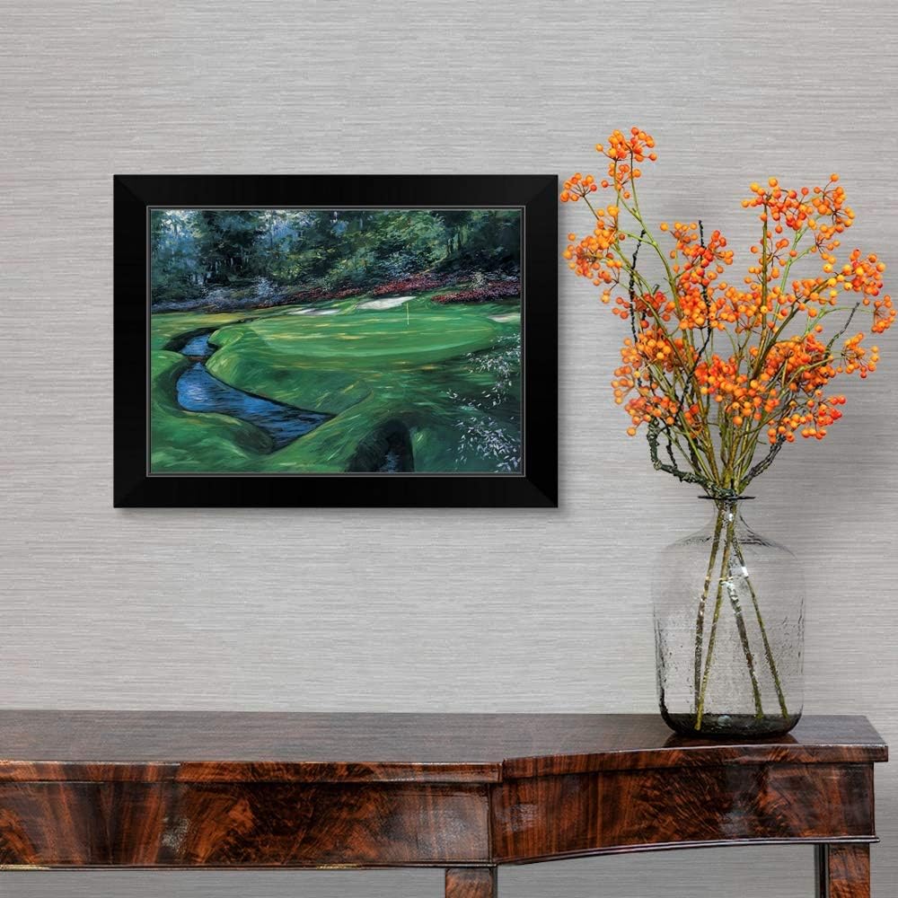 CANVAS ON DEMAND 13th at Augusta Black Framed Art Print, Golf Artwork