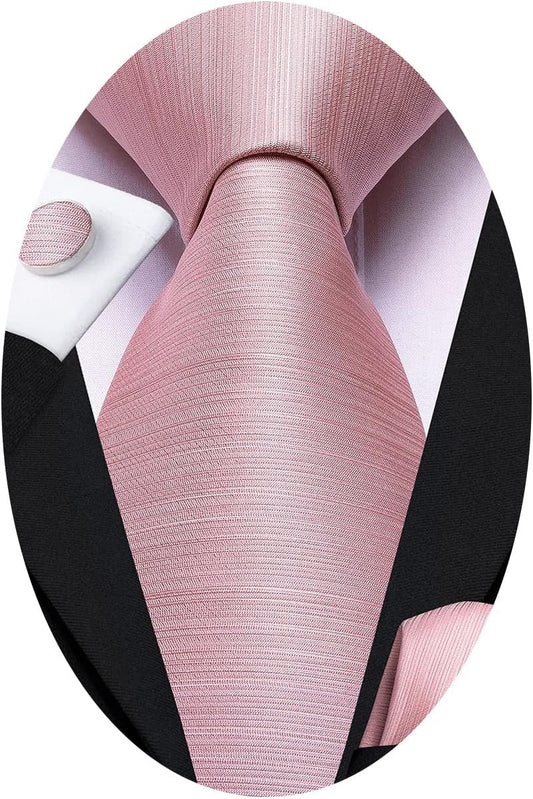 Hi-Tie Men 63inches Tie Set Extra Long Necktie Paisley Tie Pocket Suqare Cufflinks Big and Tall Men Tie