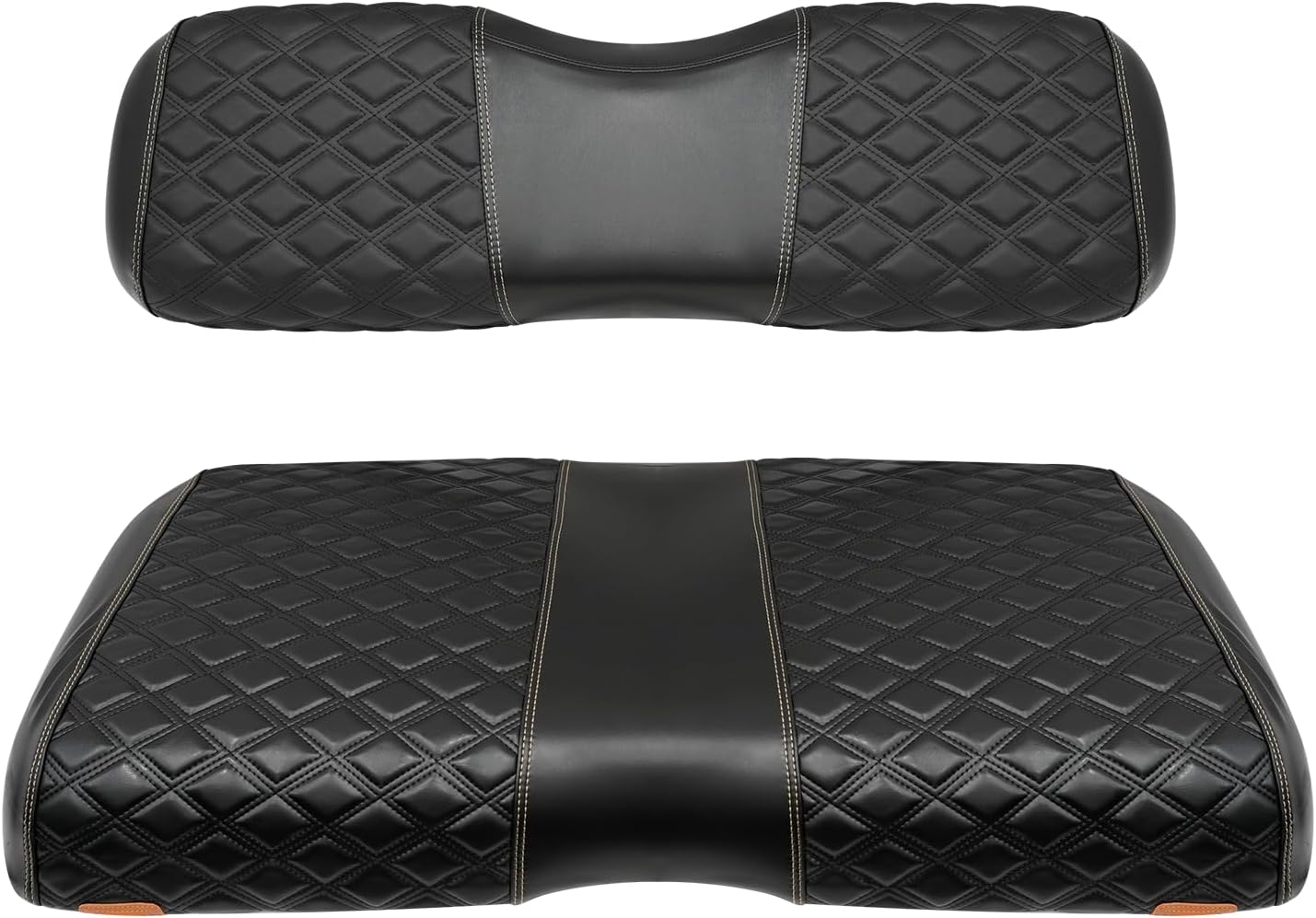 Golf Cart Seat Covers for EZGO RXV 2008 Up Front OEM Universal Seat Cushion, Marine Grade Vinyl Leather EZGO RXV Seat Covers/Easy to Install-Black (2PCS)