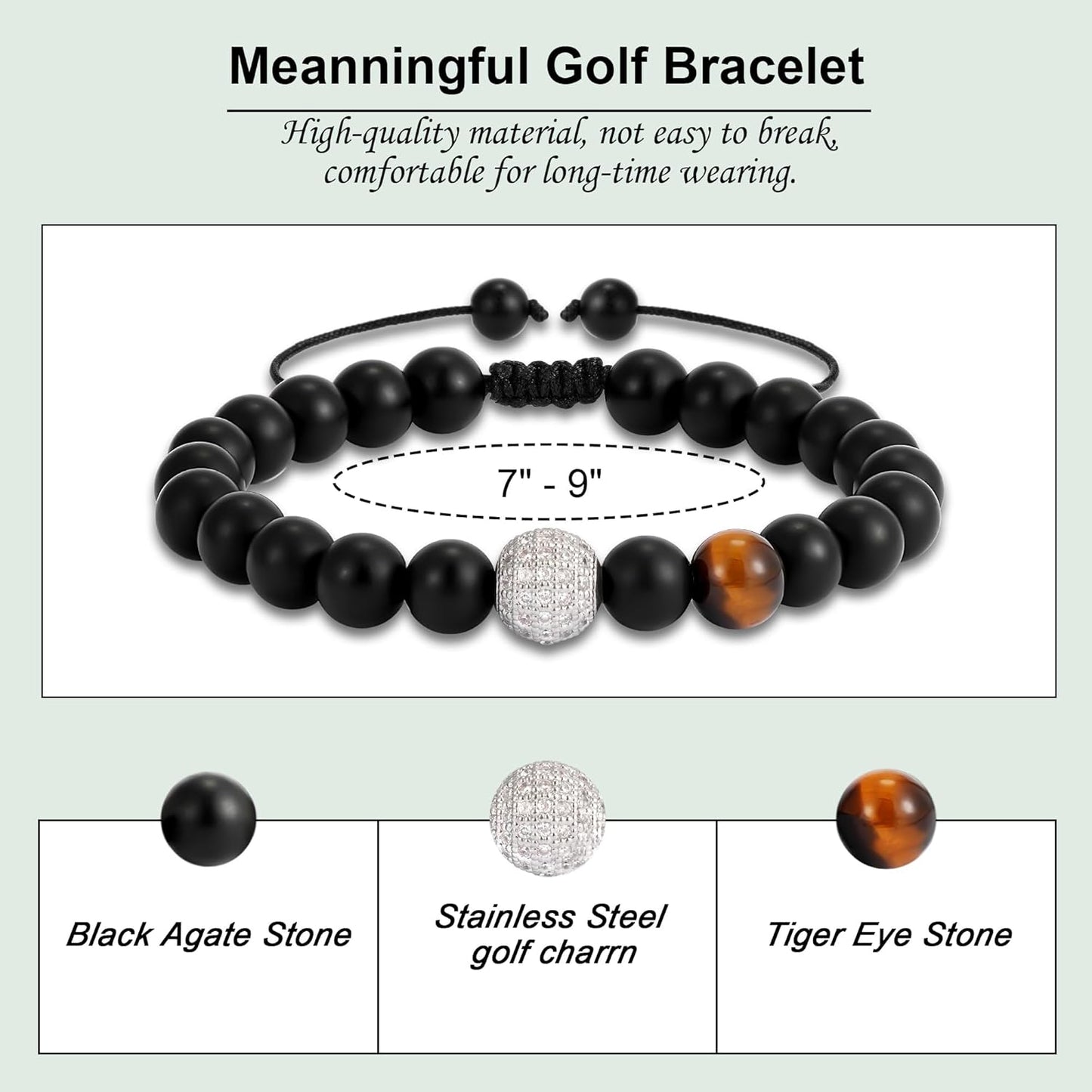 C-leen Golf Gifts Bracelet for Men Dad Lovers Him, Golf Accessories Stuff Bracelet for Man Dad Lovers Him Gifts