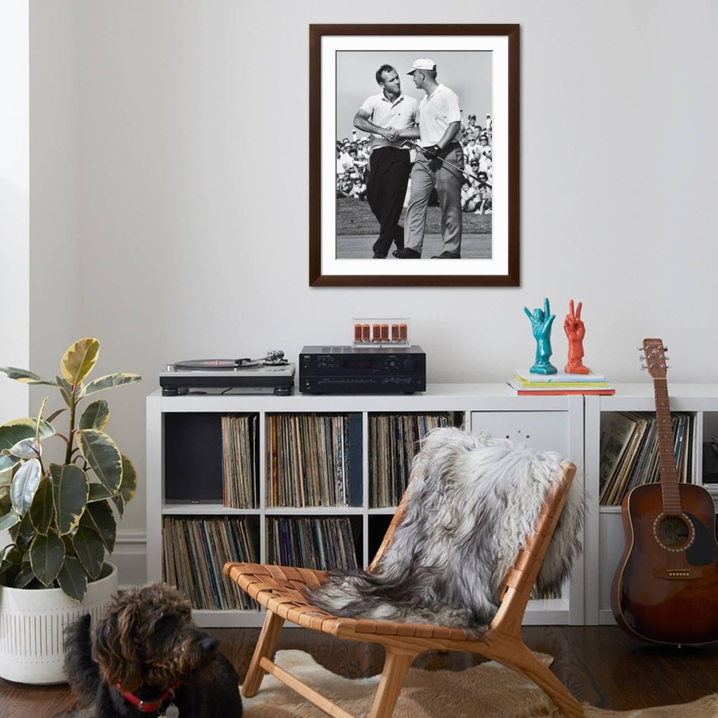 ART.COM Wall Premium Photographic Print Golfer Jack Nicklaus and Arnold Palmer During National Open Tournament on Brown Frame by John Dominis, 32" x 40"