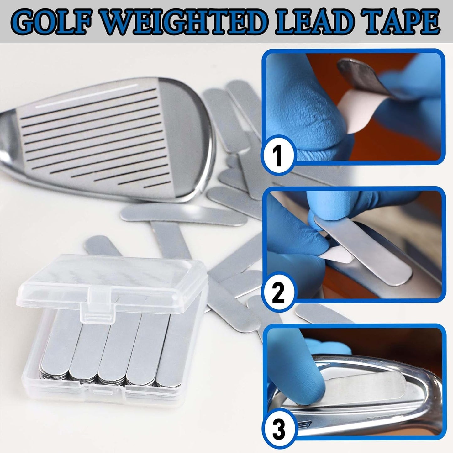 Golf Weighted Lead Tape 30pcs Adhesive Lead Tape Add Swing Weight for Golf Club Iron Putter Tennis Racket Adjust Weight