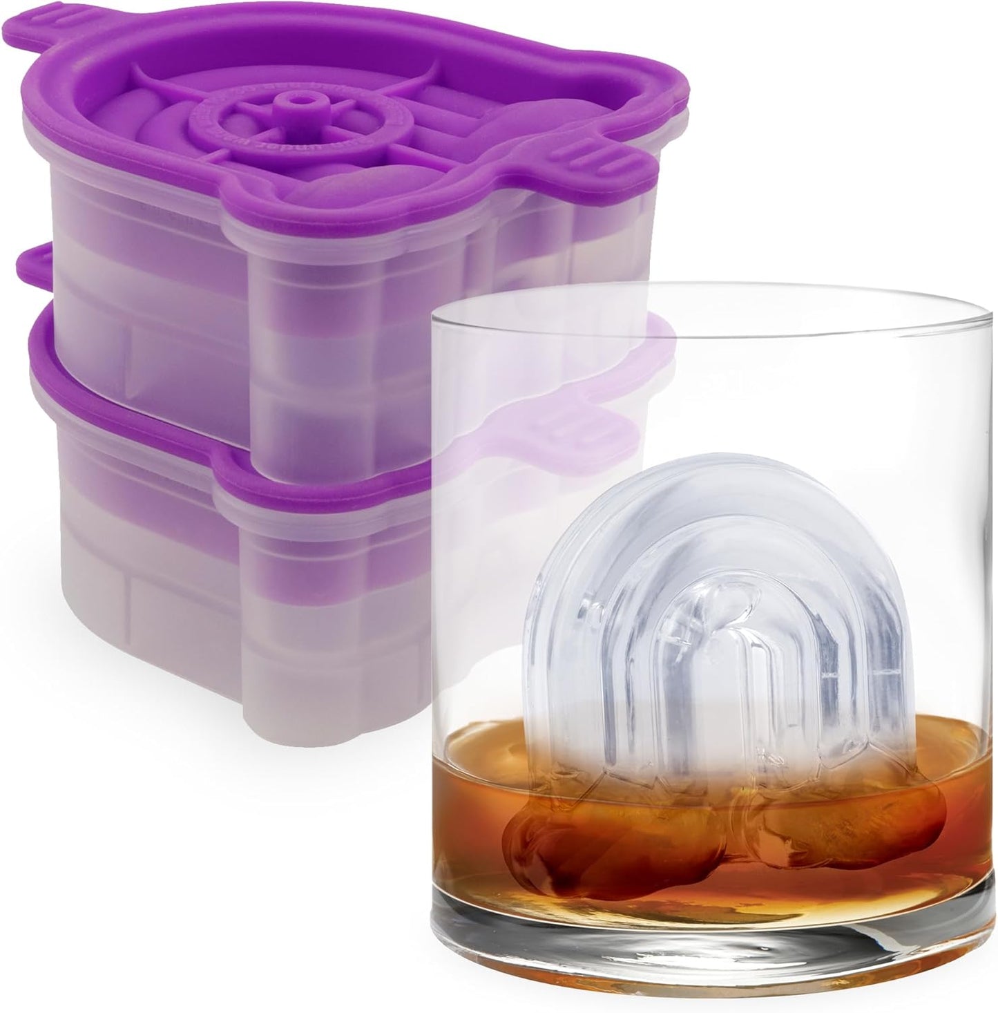 Tovolo Rainbow Shaped Ice Cubes Mold Pack of 2 Large Craft Ice Molds for Whiskey Bourbon Cocktails, Easy Fill No Leak Silicone Ice Molds Rainbow Gift for Adults Stackable Dishwasher Safe BPA Free