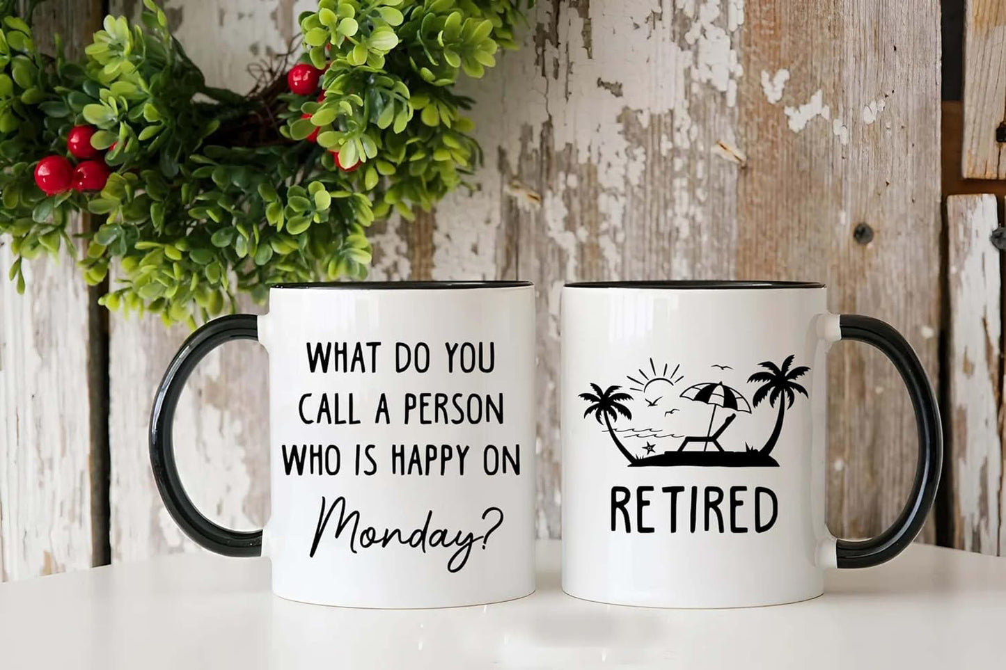 Retirement Gifts For Men Women, Who Is Happy On Monday, Happy Retirement Mug 11 Oz Coffee Mug, Retired Gifts Birthday Present Christmas for Coworkers Nurse Teacher Boss Dad Grandpa