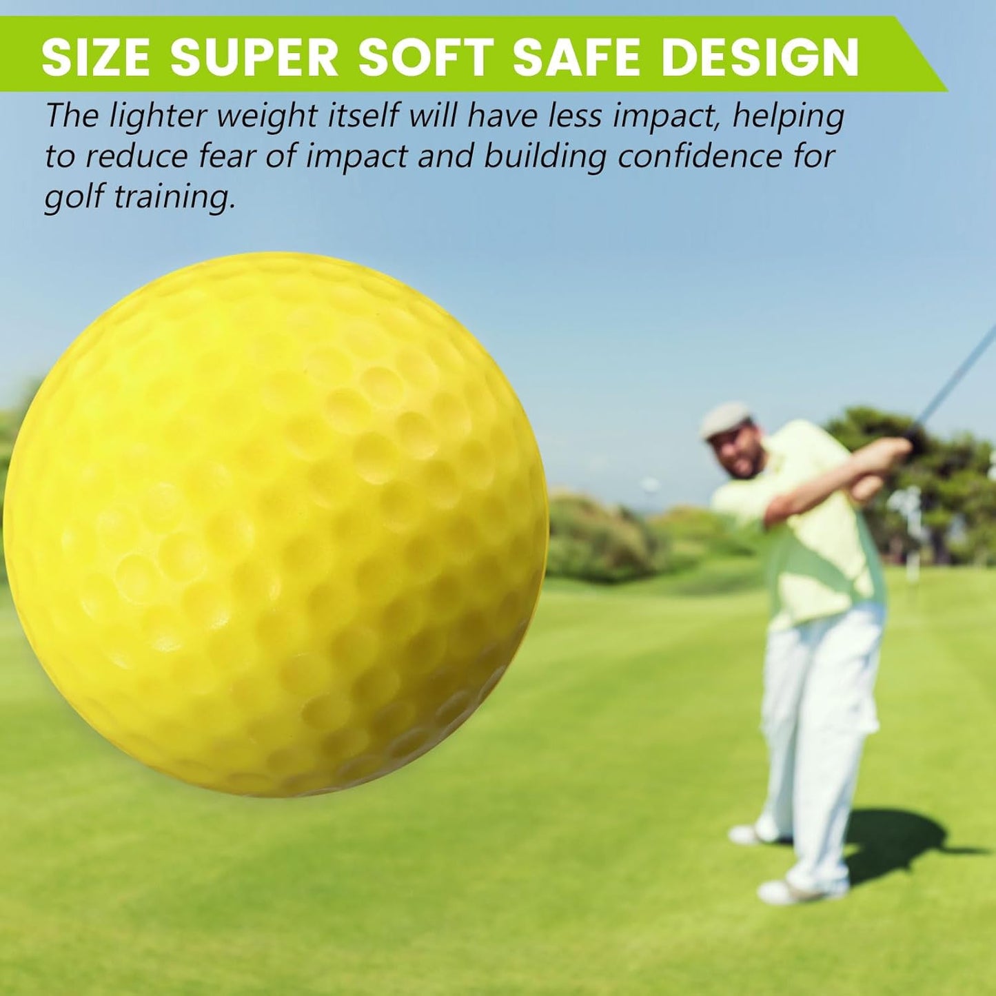 Junkin 80 Pcs Foam Golf Balls Rubber Practice Balls Realistic Feel and Flight Sport Training for Indoor or Outdoor Backyard Golf Training