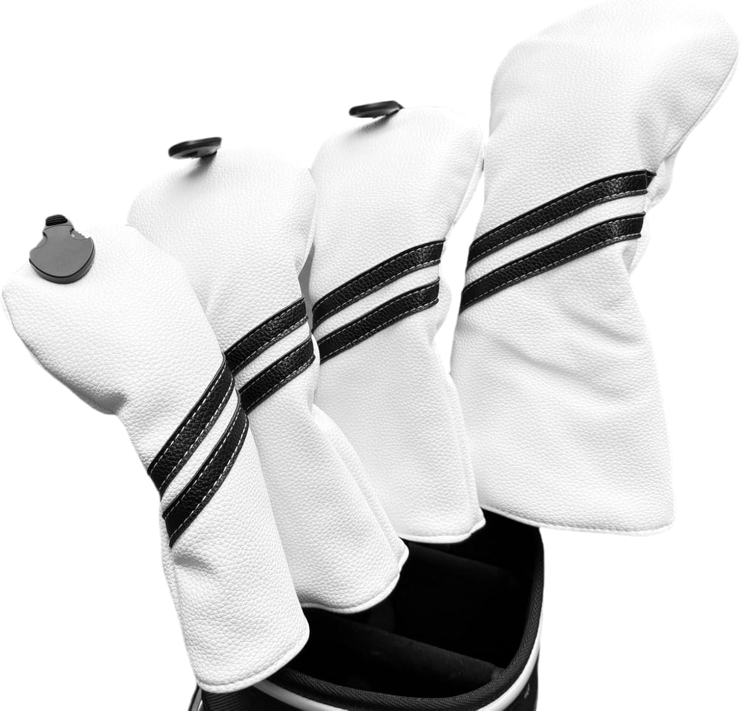 Golf Club Covers Headcovers Set for Driver and Woods Soft Faux Leather Golf Accessories for Men Women Golfer Gifts Set Golf Club Protective Case 1 3 5 H or Set for 1 3 5 Woods