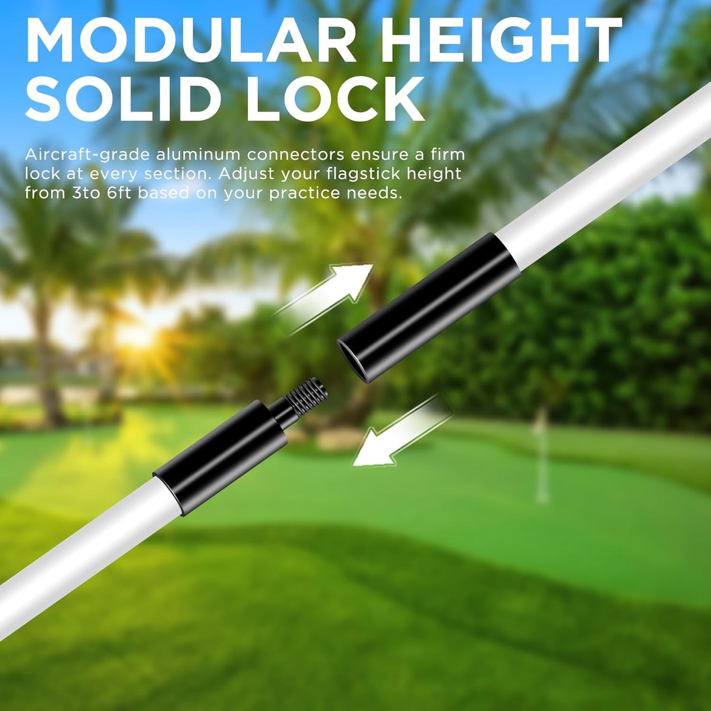 KINGTOP Golf Flagstick - Portable Design, Practice Putting Green Flag Stick for Yard, Club - Golf Pole Pin Flagpole, 3FT or 6FT Heights Available