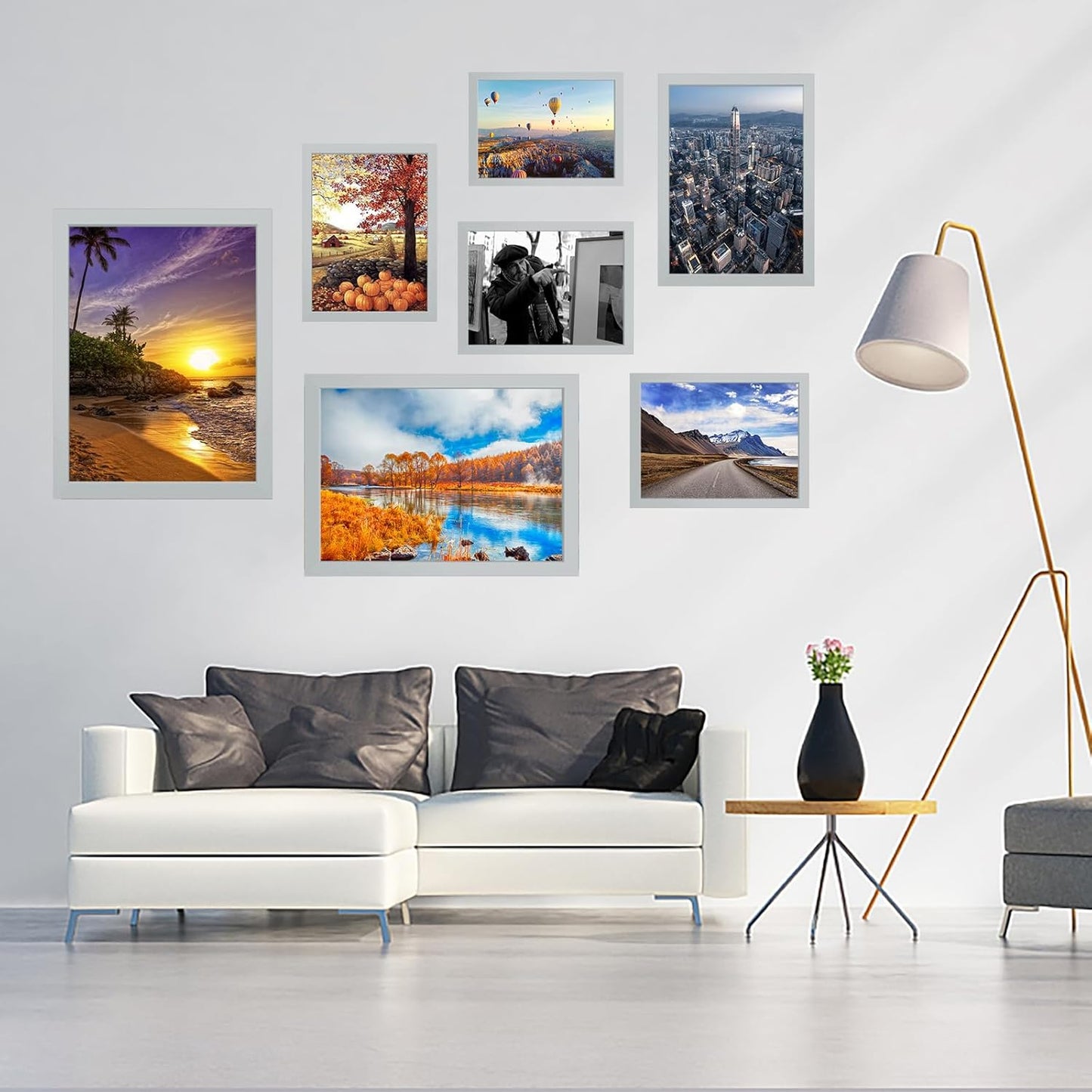 10x14 inch Wood Picture Frames for Wall Hanging,Diamond Painting Frames Rectangle Baby Scan Picture Frame for Family Walls Decoration,Anniversary,Wedding,Christmas,Halloween,Shower,Certificate (Gray)