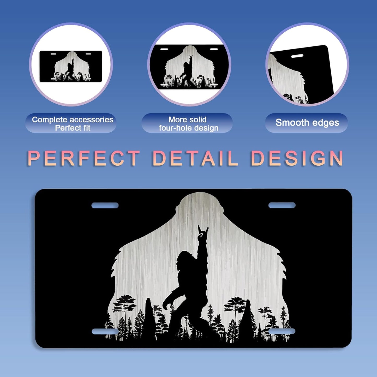 License Plate,Big Foot License Plates Decorative Car Front,Metal Car Plate,License Plate,Vanity Tag,Aluminum Noverlty License Plate for Men/Women/Boy/Girls Car 6×12 Inch