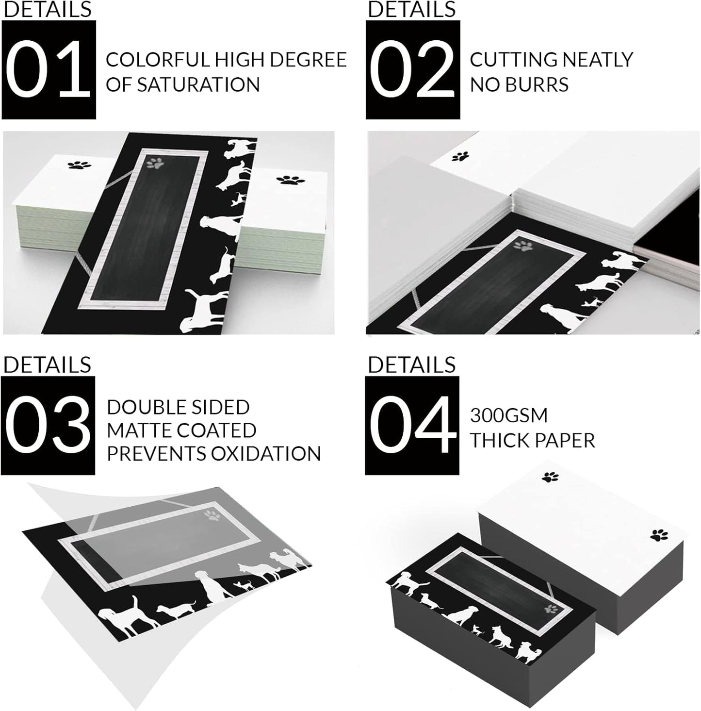 Custom Business Cards 100PCS Double-sided Printing Business Cards Customize with Your Logo Personalized 3.5"x 2" Cards for Business - Pet & Animals Care