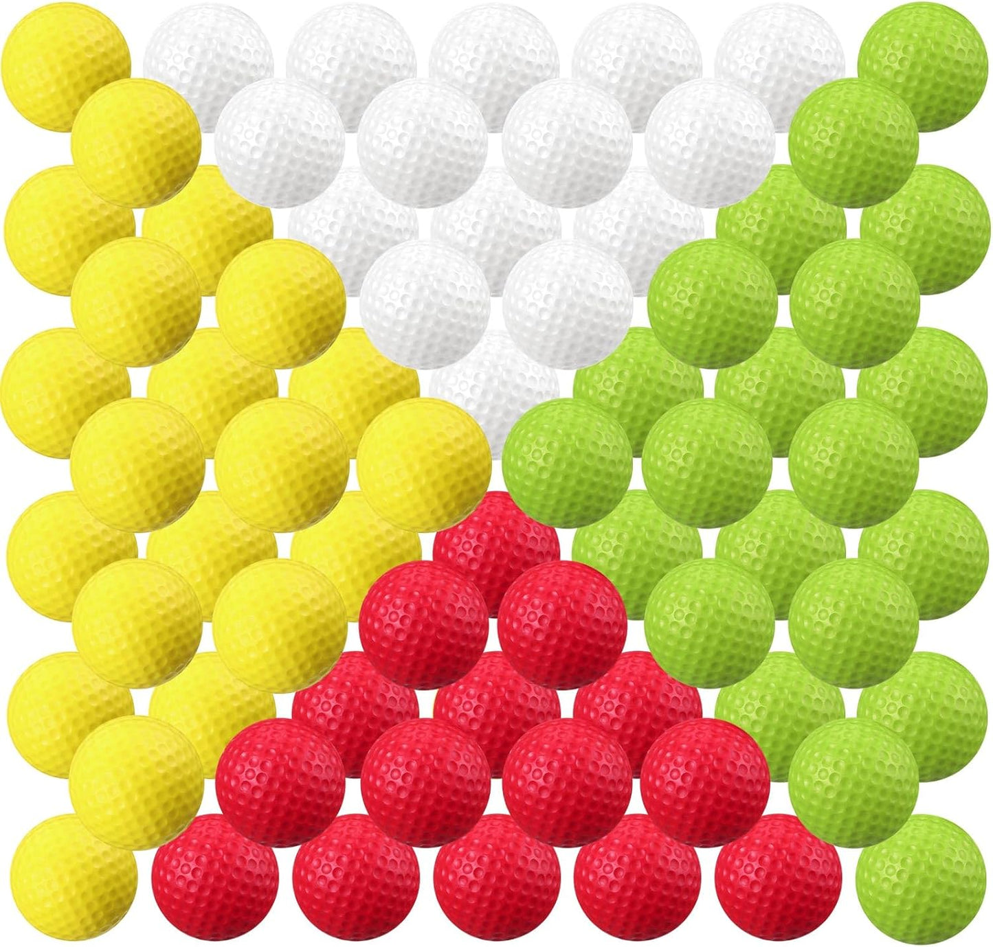 Junkin 80 Pcs Foam Golf Balls Rubber Practice Balls Realistic Feel and Flight Sport Training for Indoor or Outdoor Backyard Golf Training