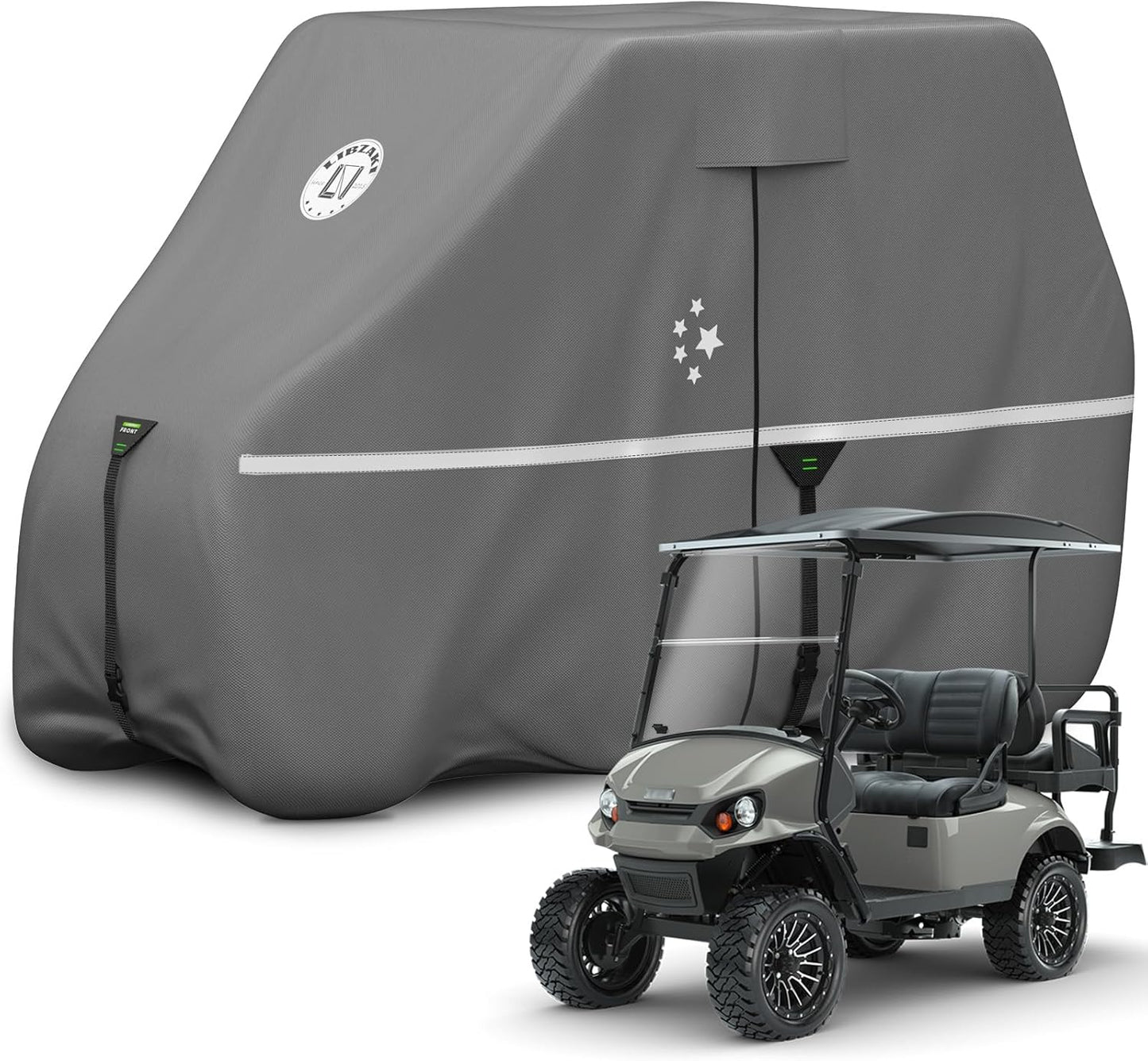 Waterproof Golf Cart Cover, Heavy Duty Marine Grade Fabric, Universal Fits for Most Brand 2/2+2/4+2 Passengers Yamaha, Honda, Club Car, EZGO Golf Cart