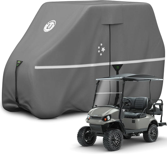 Waterproof Golf Cart Cover, Heavy Duty Marine Grade Fabric, Universal Fits for Most Brand 2/2+2/4+2 Passengers Yamaha, Honda, Club Car, EZGO Golf Cart