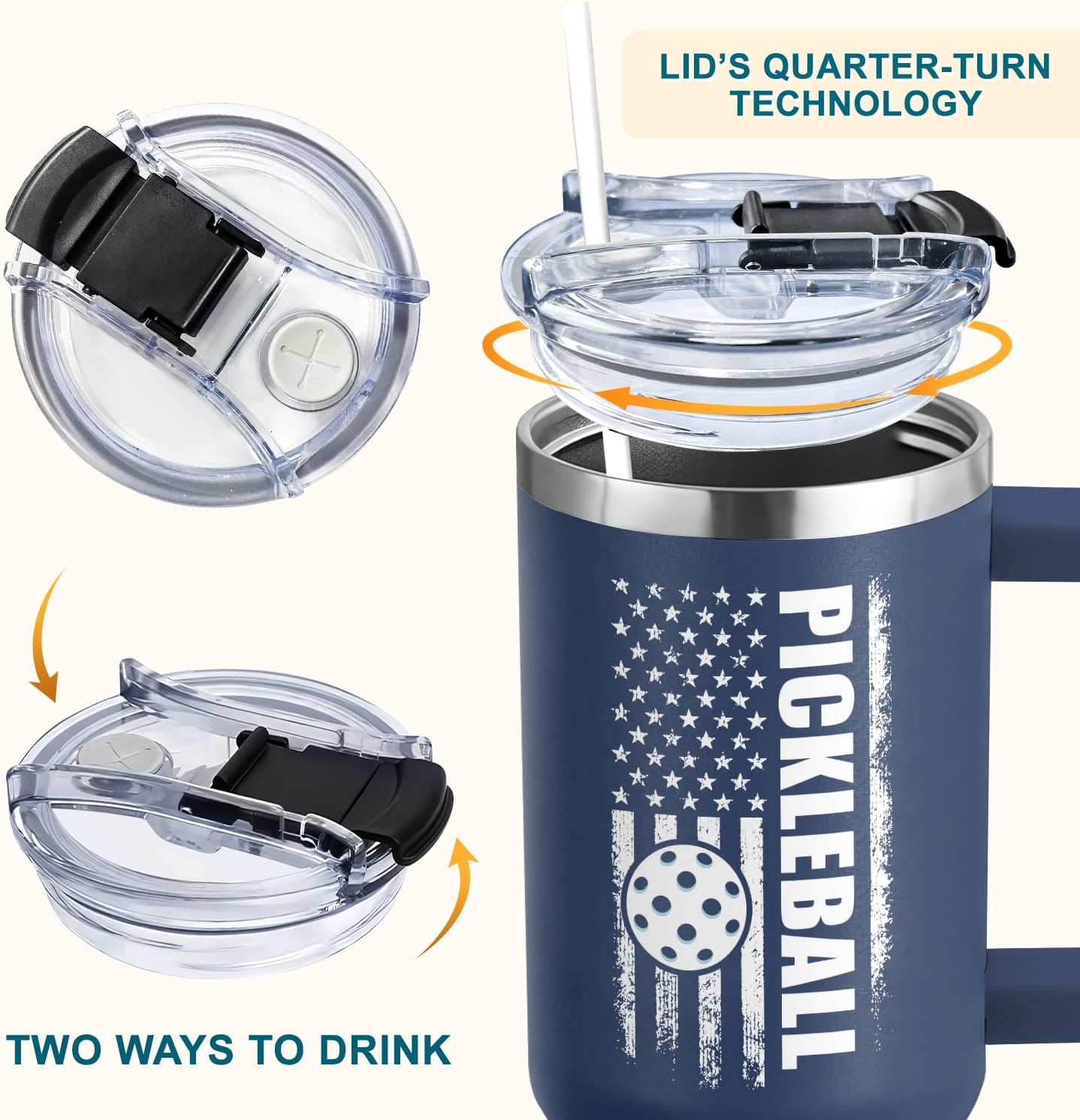 Pickleball Gifts For Men, Gifts For Pickleball Lovers, Pickleball Christmas Gift, Pickleballs Present Ideas From Son, Daughter And Kids, Christmas Presents For Dad, Pickleball Tumbler 40oz With Handle