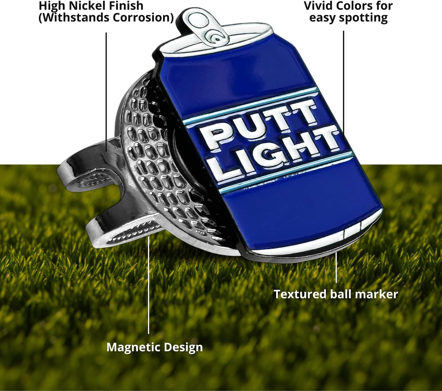 wolph putt Light Golf Ball Marker Hat Clip – Magnetic & Durable Golf Accessories for Men Women – Funny Golf Gifts to Elevate & Personalize Your Game.