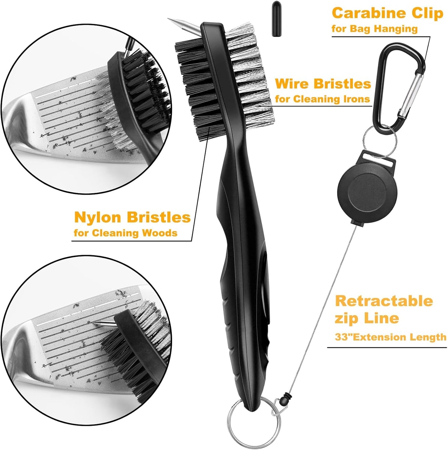 Golf Towel, Magnetic Golf Towel with Brush and Divot Tool, Microfiber Waffle Pattern with Clip for Men, Industrial Strength Magnet for Strong Hold to Golf Bags, Carts or Clubs (Gray)