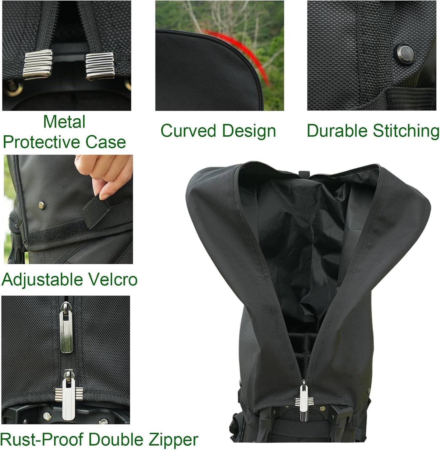Golf Bag Rain Cover Hood with Snap Button, Universal 1680D Nylon Waterproof Material Dustproof Club Protector