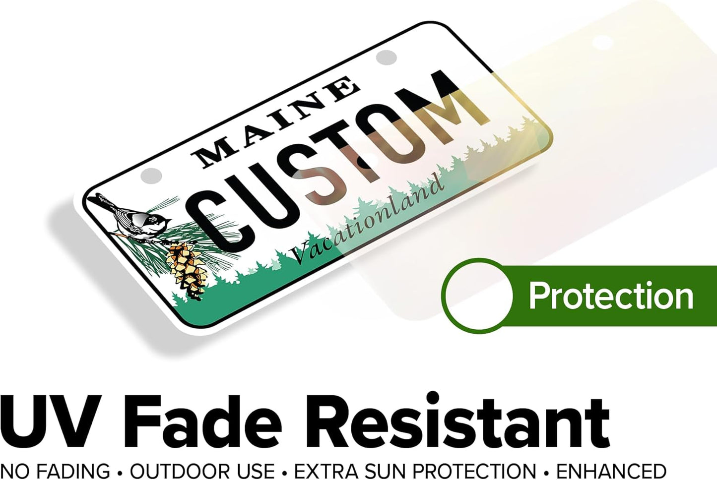 Mini License Plates, Personalized License Plates, Custom for Car, Bikes, ATV, Kids Car, Golf Cart, Jeep, 2x4 Inch, Rust-Free Fade Resistant Aluminum, USA Made by My Sign Center (Maine)