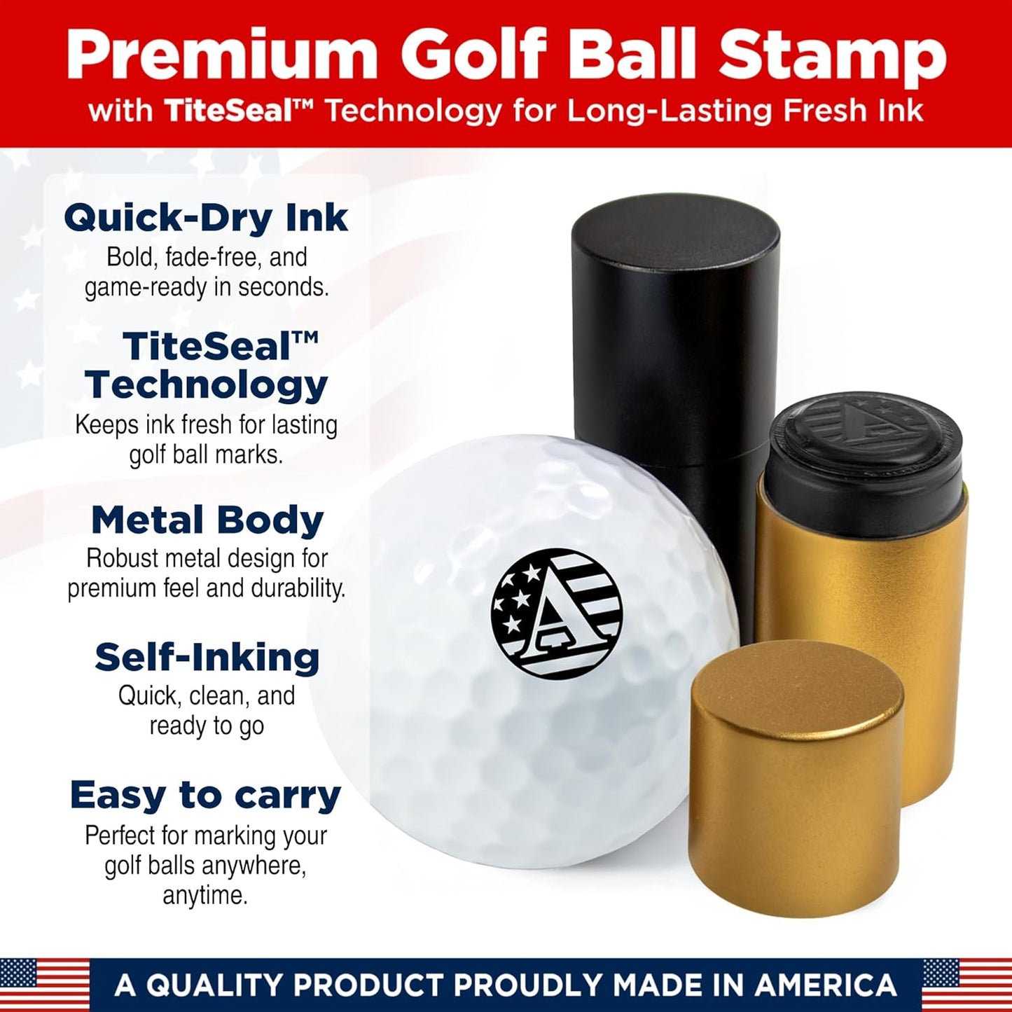 Golf Ball Marker Stamp with TiteSeal™ Technology - Palm Tree - Many Designs to Choose - Green