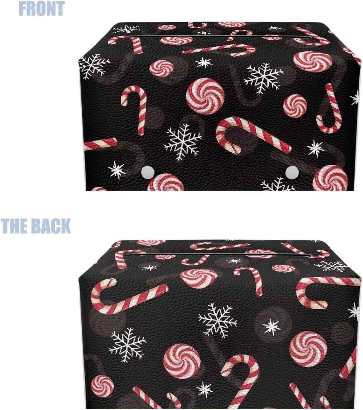 Christmas Tissue Box Cover Rectangle Snowflake Decor Tissue Box Cute Tissue Holder with Large Capacity for Home Bathroom Kitchen