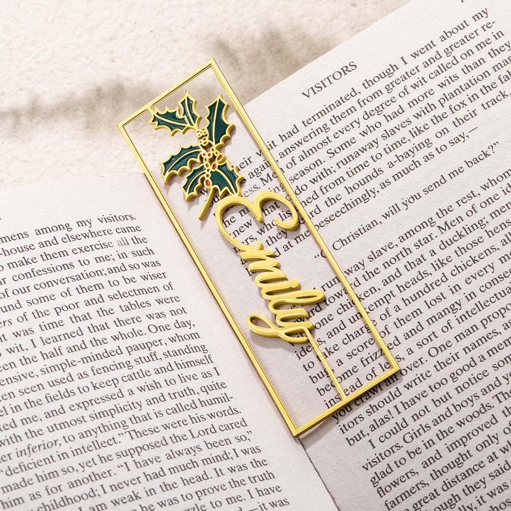 Personalised Bookmark Hand-Made Watercolor Birth Flower Engraved Floral Bookmark with Name Custom Metal Bookmarks Mothers Day Birthday Gifts Retirement for Ladies Women Bookworms Readers