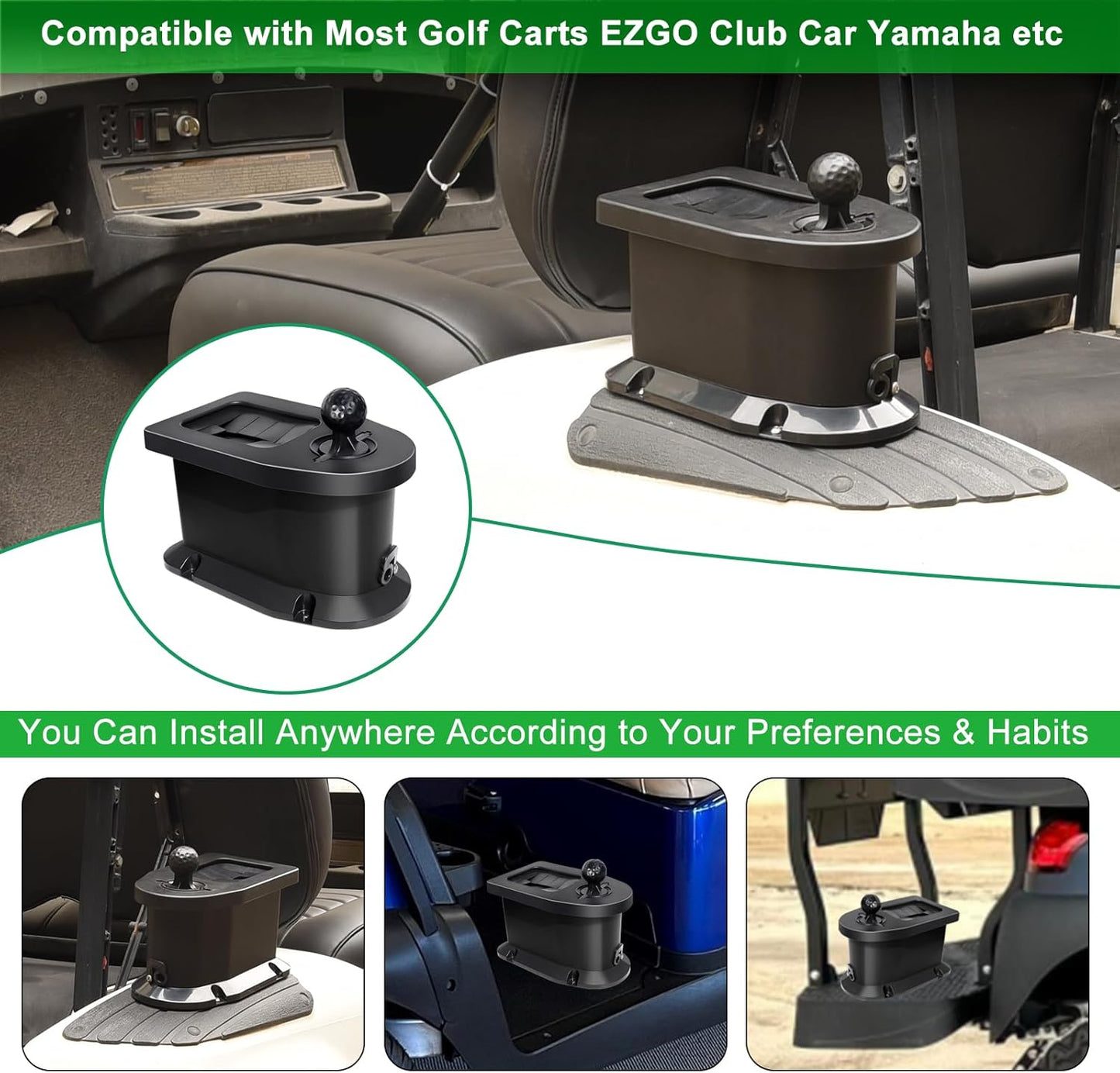 Golf Cart Ball Washer and Club Cleaner Kit for EZGO, Club Car, Yamaha, Advanced EV, Star EV, Universal & Detachable