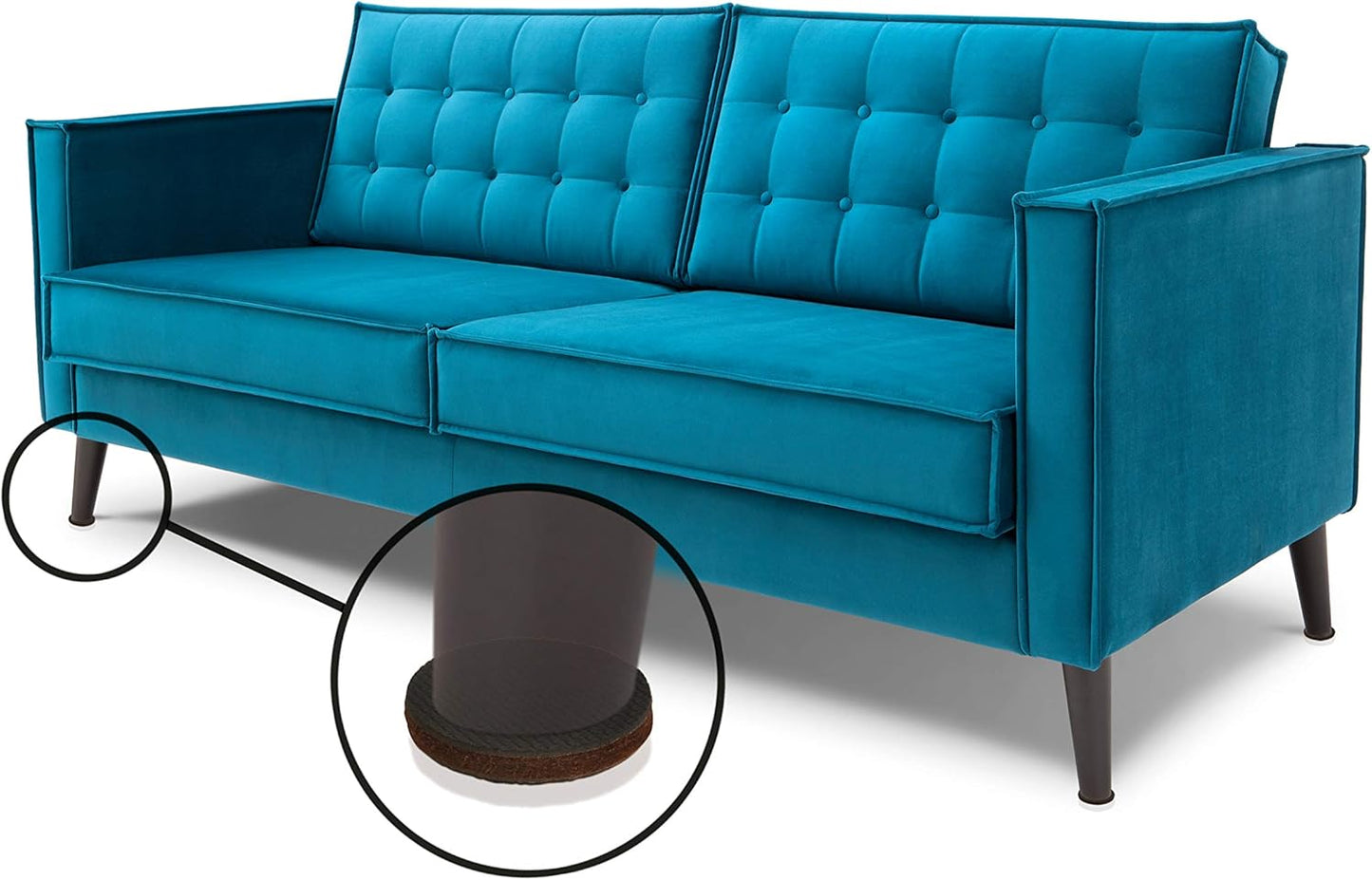 Slipstick GorillaPads CB144 Non Slip Furniture Pads/Grippers (Set of 8) Furniture Feet Floor Protectors, 2 Inch Round, Black