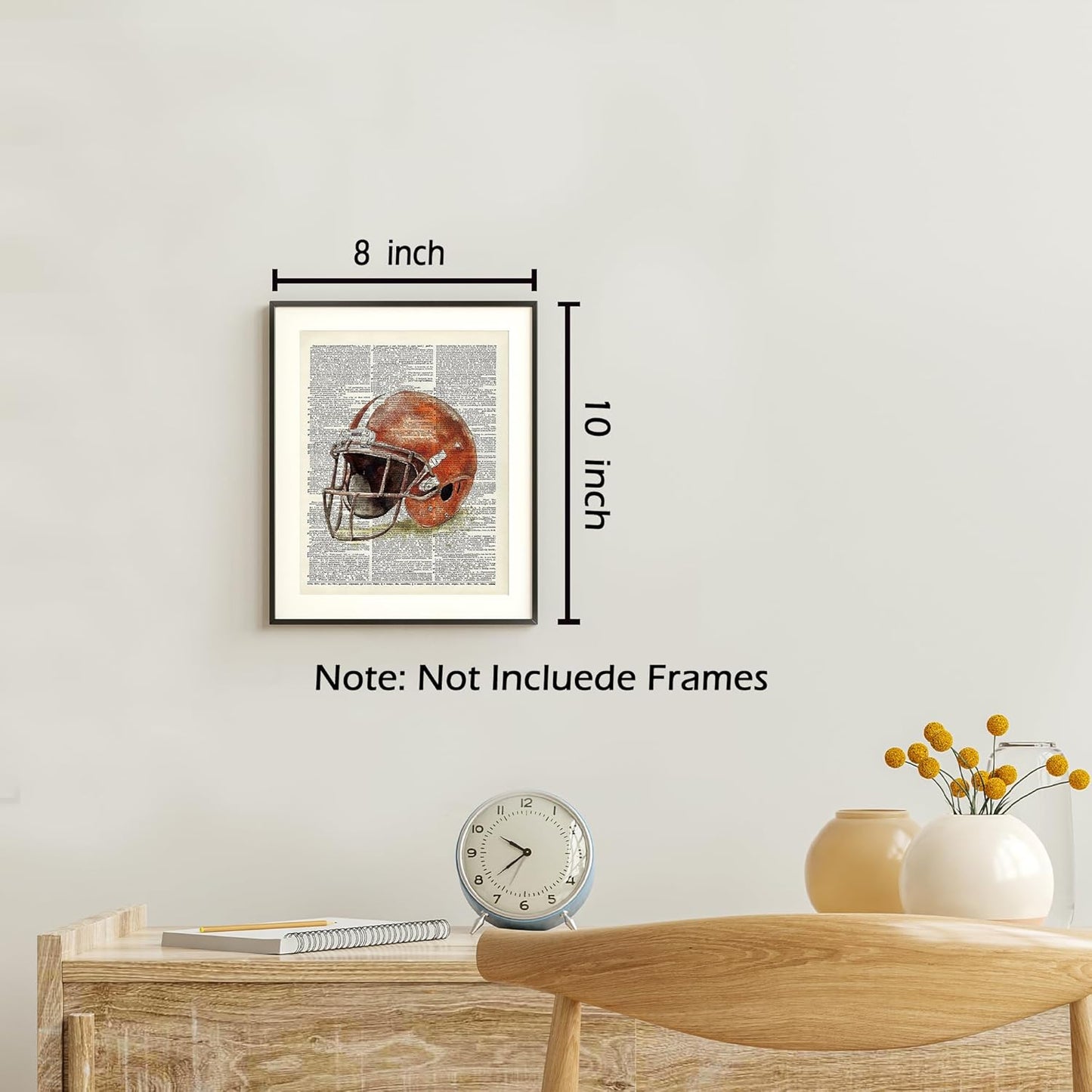 KSDUT Retro Rugby Wall Decor Art Set of 4 - Vintage Artwork Poster Prints Gym Club Wall Decor Rugby Gifts Wall Art for Office Games Sports Room Decorations - 8"x10" Unframed