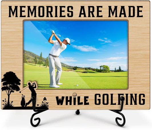 Golf Picture Frame-Memories Are Made While Golfing, Friendship Gifts for Friends Coworkers, 4x6 Photos Frame with Stand for Home Office Tabletop Display Decorations-13