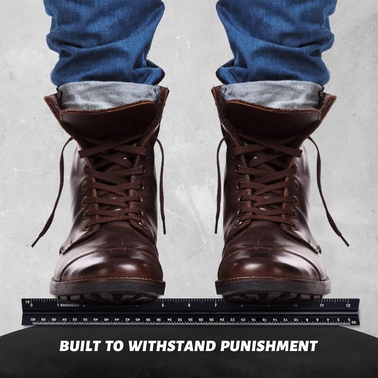 Engineer Scale Ruler, Imperial Measurements 12'', Laser-Etched Aluminum Architect Triangular Ruler Black for Architects, Students, Draftsman, and Engineers