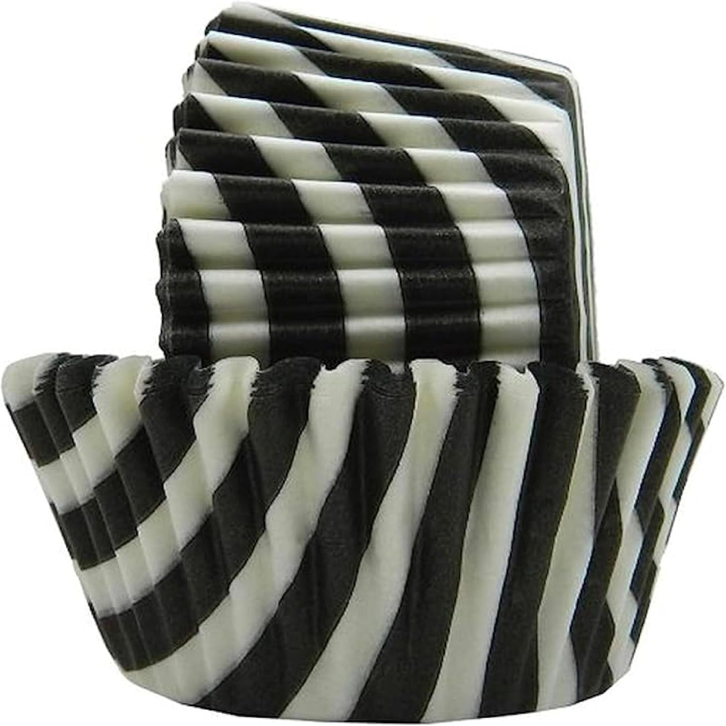 Regency Wraps Greaseproof Professional Grade Baking Cups, Pack of 40, Standard Liners, Black/White Stripe, for Cupcakes, Muffins, Candy, Non Stick