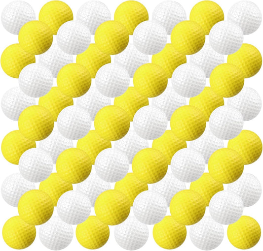 Junkin 80 Pcs Foam Golf Balls Rubber Practice Balls Realistic Feel and Flight Sport Training for Indoor or Outdoor Backyard Golf Training