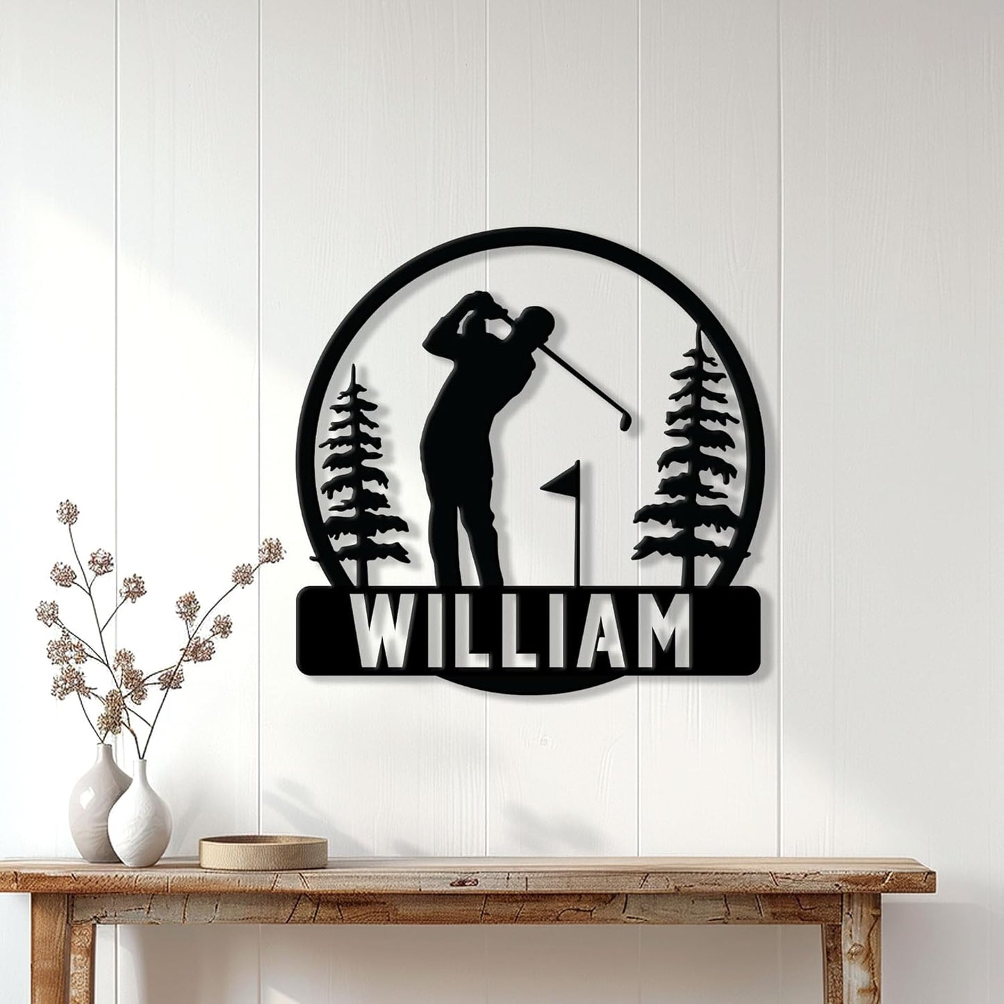 Personalized Golf Metal Sign – Custom Golfer Name Wall, Fence, Yard, Porch, Patio, Home, Office, or Man Cave Decor, Gift for Dad, Husband, Boyfriend, Son, or Golf Lover on Birthday or Holiday
