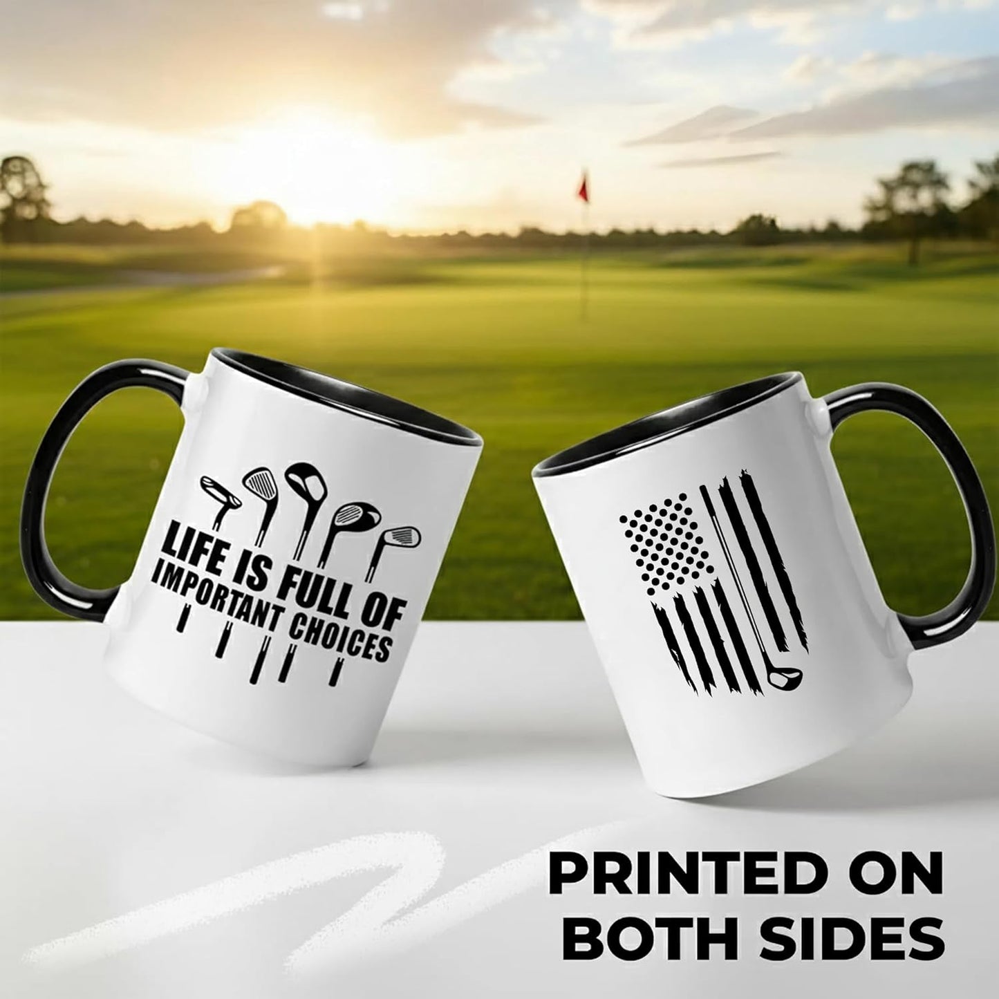 Funny Golf Gifts for Men Golfers, Golf Mugs for Men Funny “Life is Full of Important Choices” Design, Golfing Mug Black Handle, Coffee Mugs Golfs for Office, Christmas Gift, Fathers Day Golfs Cup