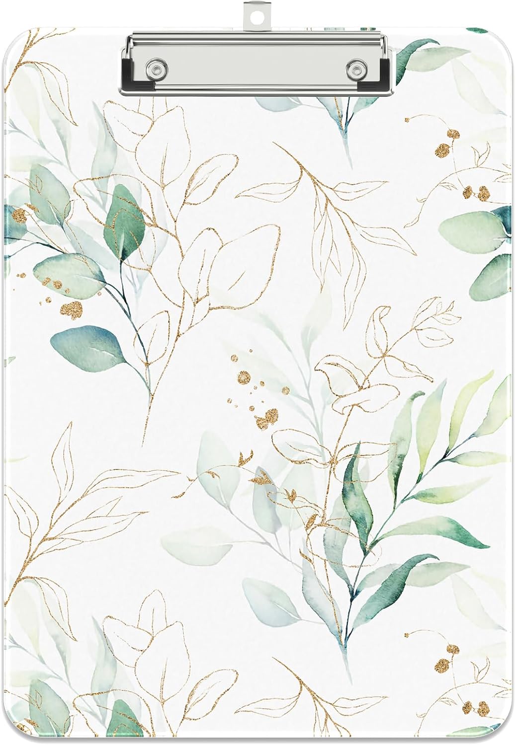 Rimilak Plastic Clipboards with Metal Clip, A4 Letter Size 9 x 12.5 in, Office Decorative for Students Women Men and Kids, Cute Custom Pattern, Beauty Leaves