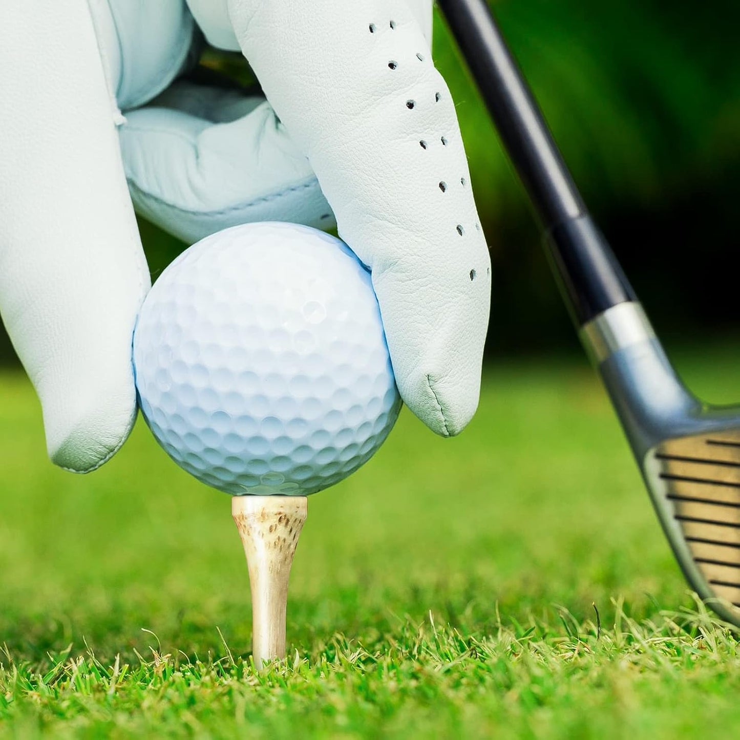 Jadive Bamboo Golf Tees 3-1/4 Inches Stable Long Wooden Tees for Golf Activities, Natural Color and Blue