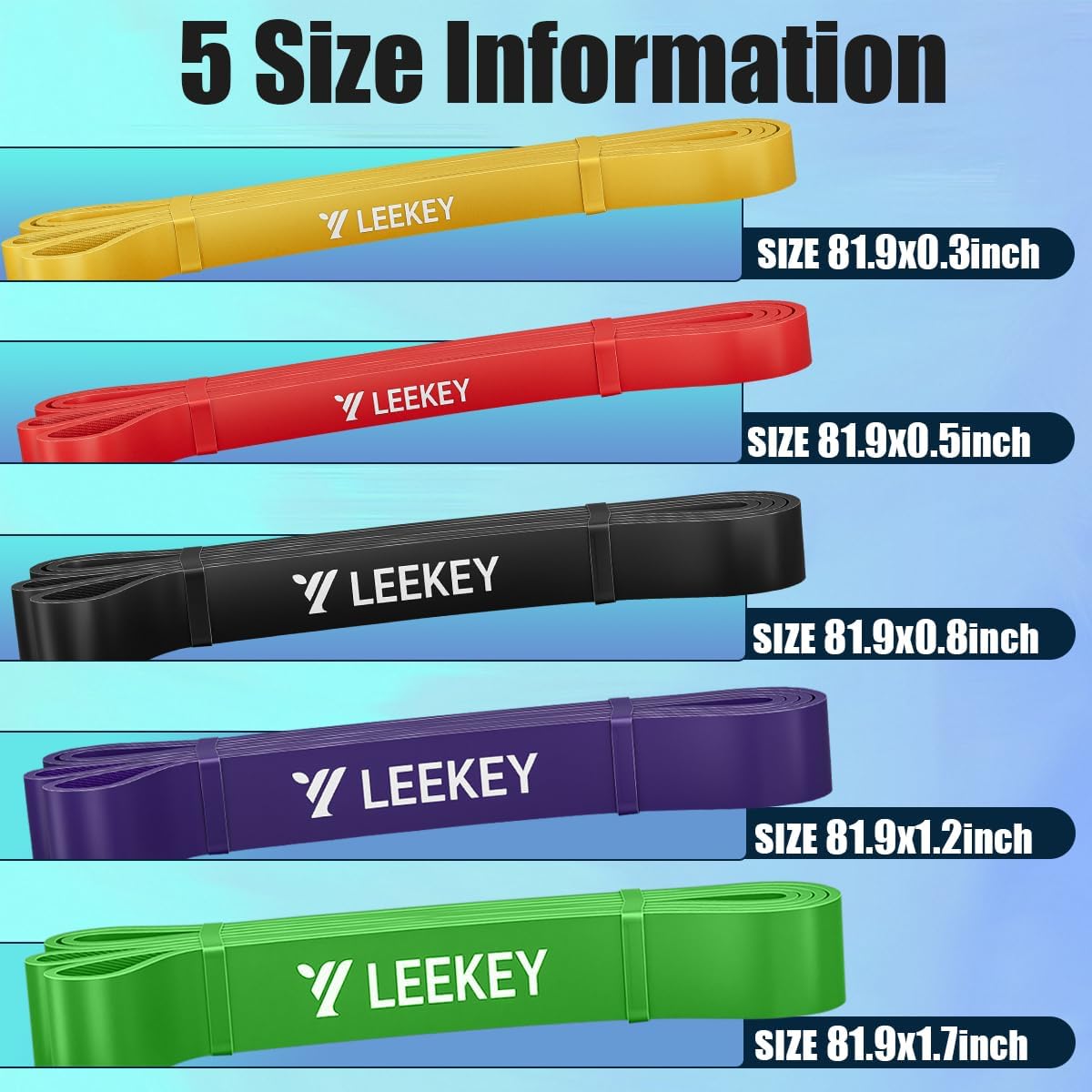 LEEKEY Resistance Bands, Exercise Bands with Handles,Pull Up Assist Bands - Band Set with Door Anchor - Bands for Working Out,Band for Men and Women Fitness Training,Home Workouts