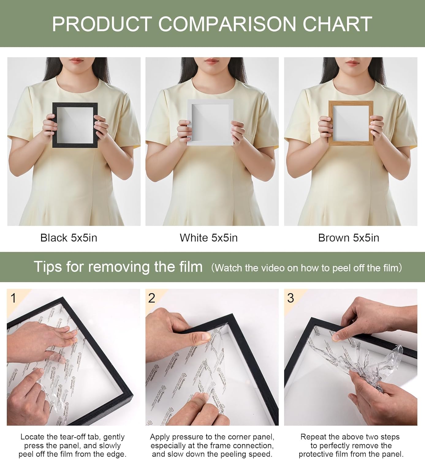 5x5 Mini Shadow Box Display Case Picture Frame with Soft Linen Back,Small Deep Black Shadow Box 5x5 for Flowers Medal Display Case Jersey pet Graduation Memorabilia Baby Ltems Crafts Photos