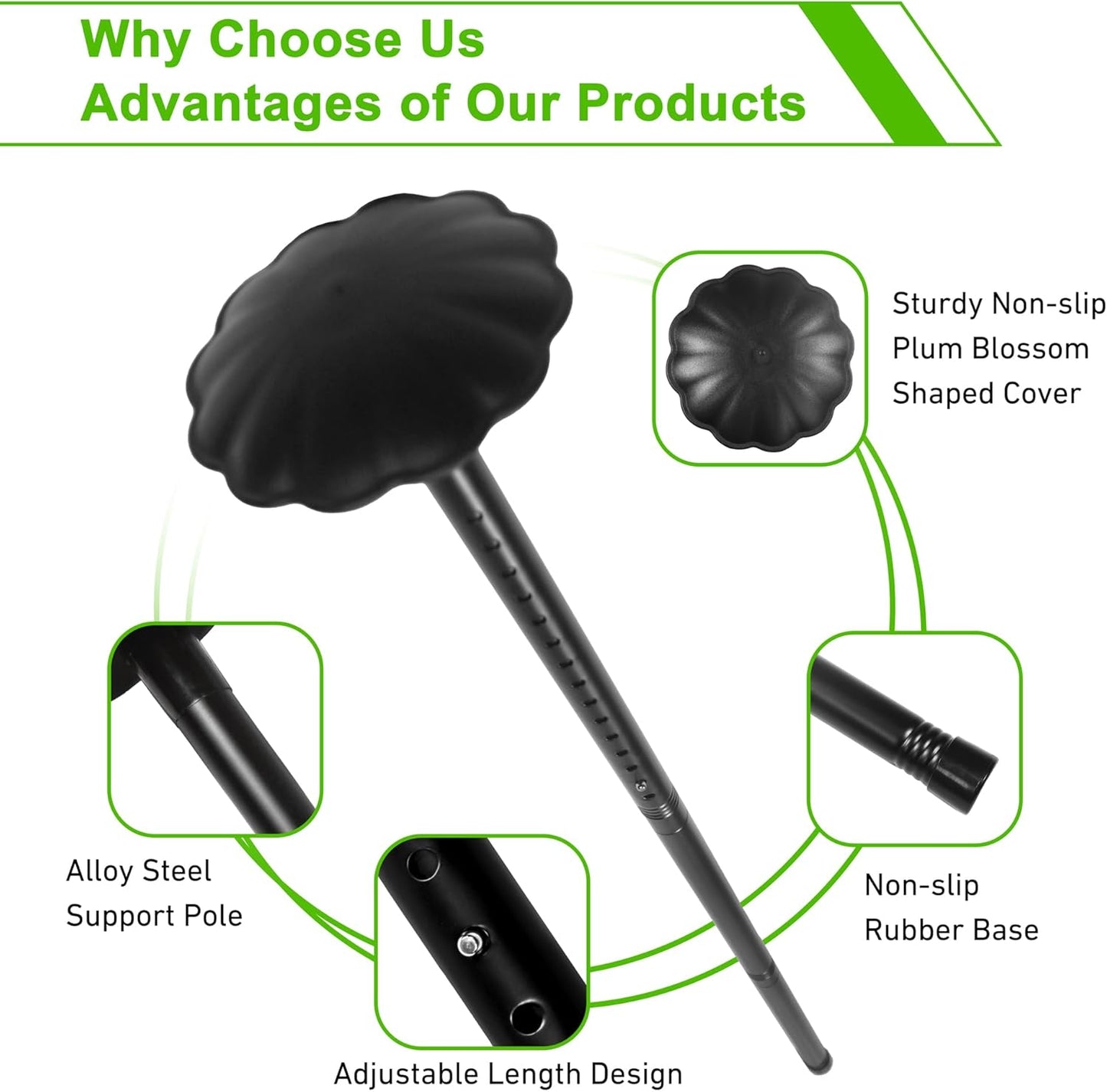 Golf Travel Bag Support Pole – Adjustable 27"–56" Telescopic Alloy Steel Support Rod with Protective Cap for Golf Club Travel Protection